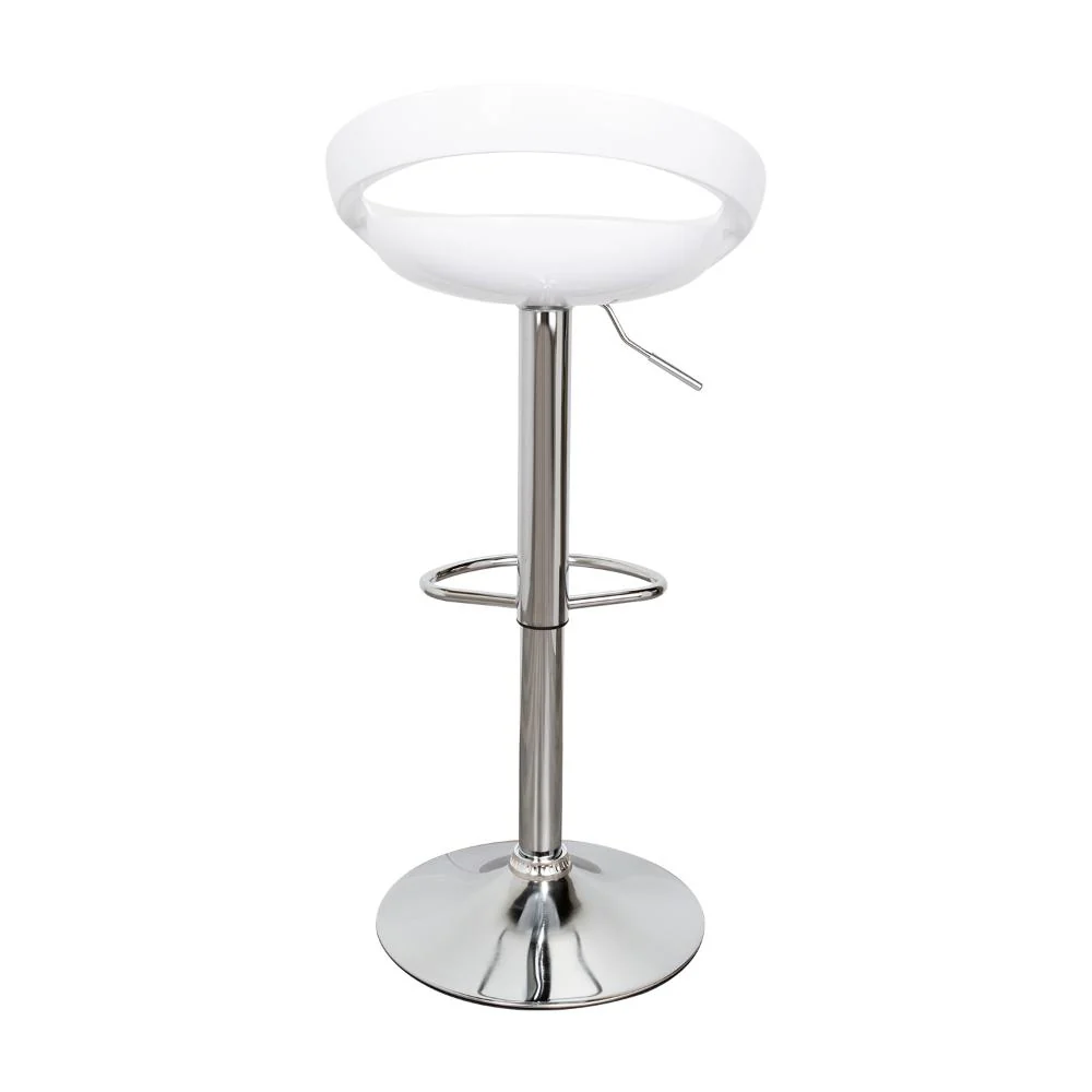 KIT DE CUATRO SILLAS BAR TURÓN, BLANCO,  BASE METAL CROMADO - Image 5