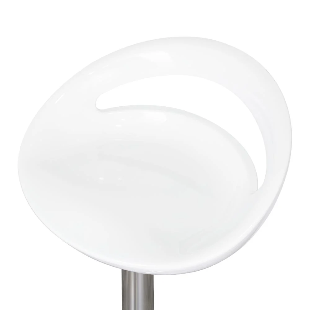 KIT DE CUATRO SILLAS BAR TURÓN, BLANCO,  BASE METAL CROMADO - Image 6