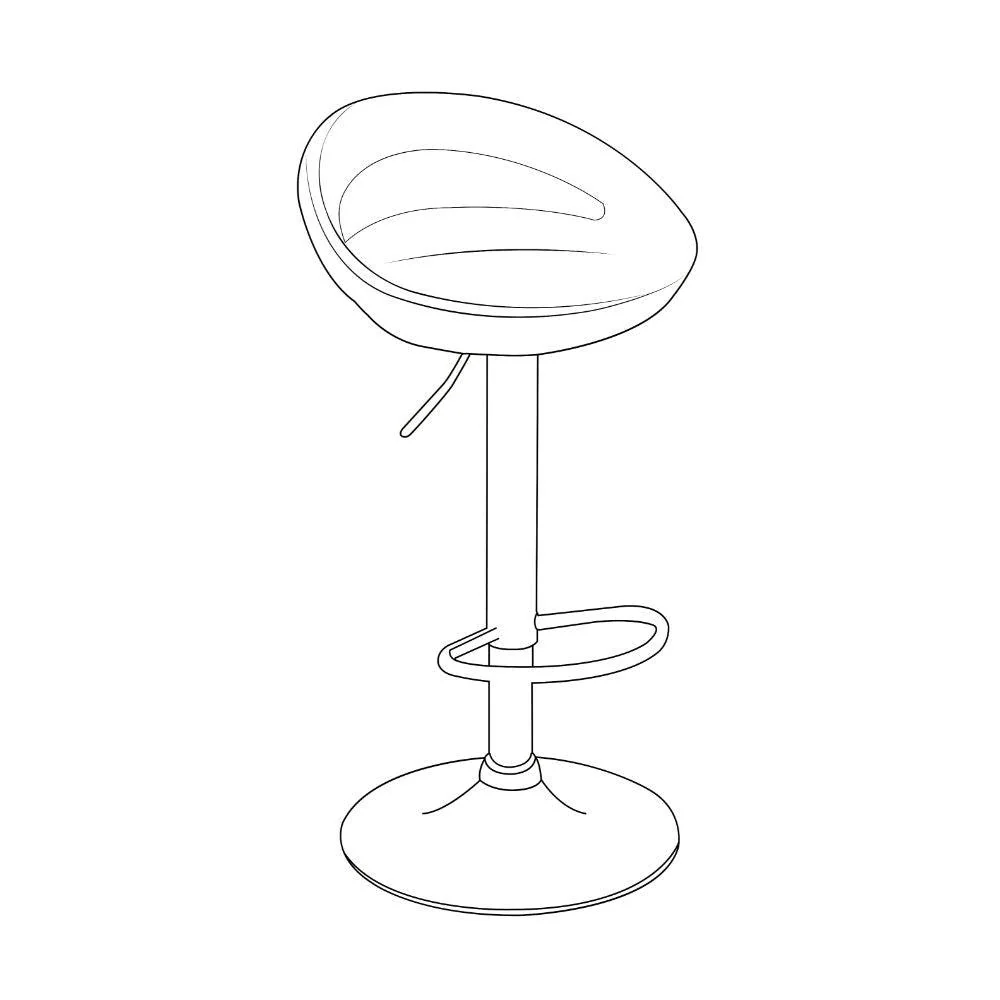 KIT DE CUATRO SILLAS BAR TURÓN, BLANCO,  BASE METAL CROMADO - Image 9