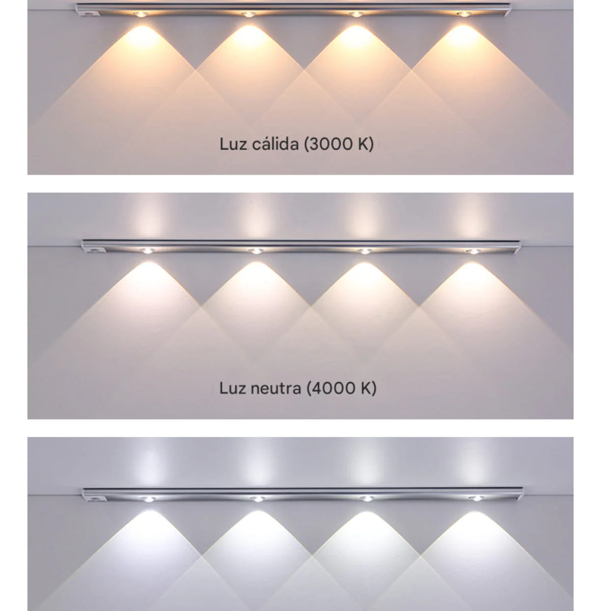 LÁMPARA LED SENSOR BARRA LUZ RECARGABLE 100CM 3 TONOS LUCES - Image 4
