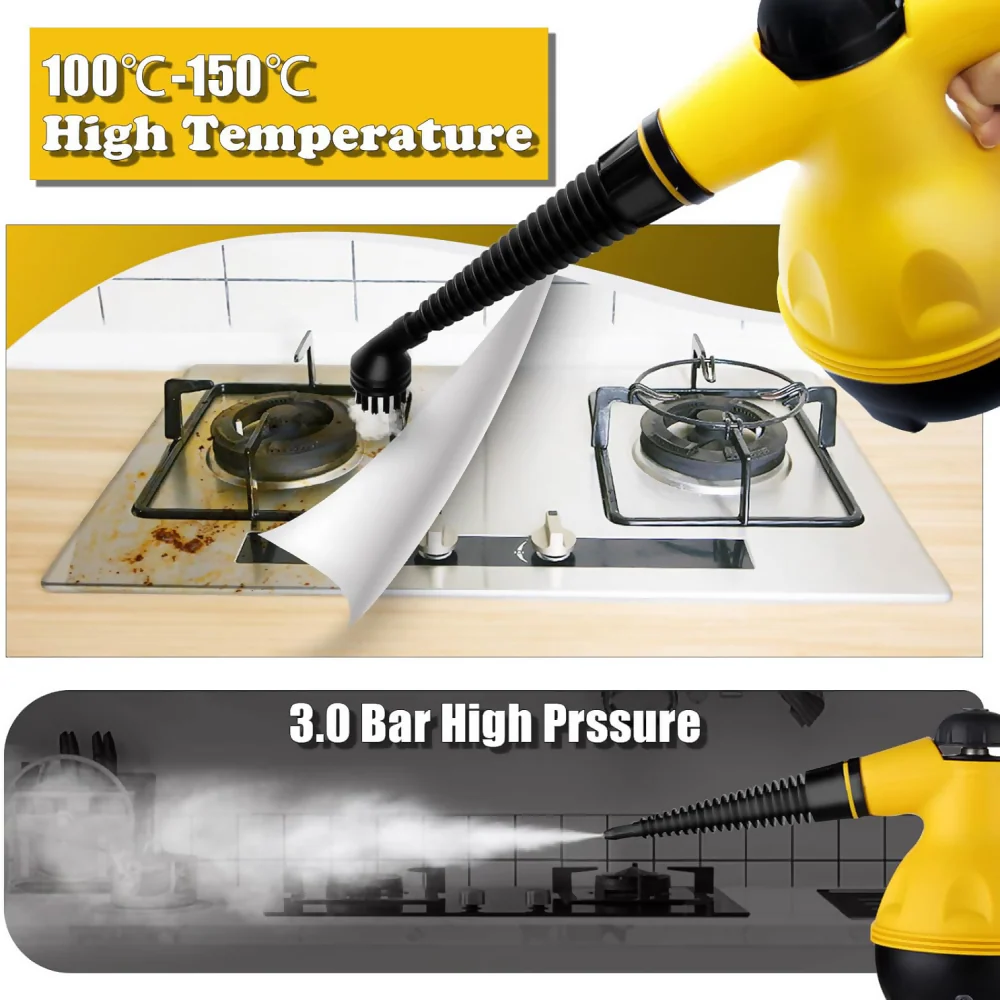 LIMPIADOR VAPOR PRÁCTICO MULTIFUNCIONAL HOGAR LIMPIEZA PISOS AMARILLO 110V - Image 7