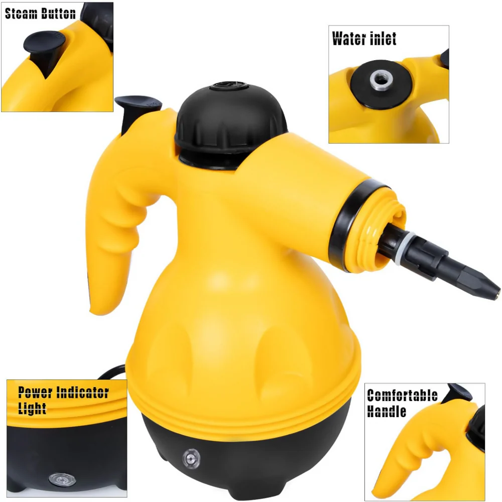 LIMPIADOR VAPOR PRÁCTICO MULTIFUNCIONAL HOGAR LIMPIEZA PISOS AMARILLO 110V - Image 8