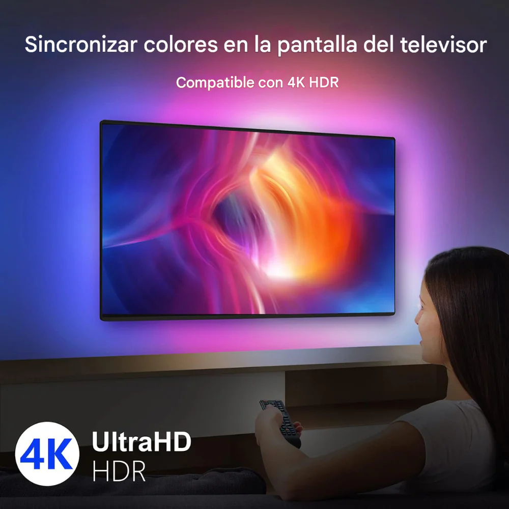 LUZ LED CINTA TV INMERSIÓN HDMI 2.0 APP CONTROL 55-65 PULGADAS - Image 6
