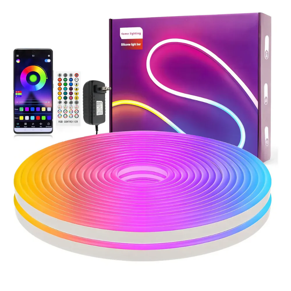 LUZ LUCES NAVIDAD NEÓN LED RGB RÍTMICA 10M WIFI CONTROL APP 110V
