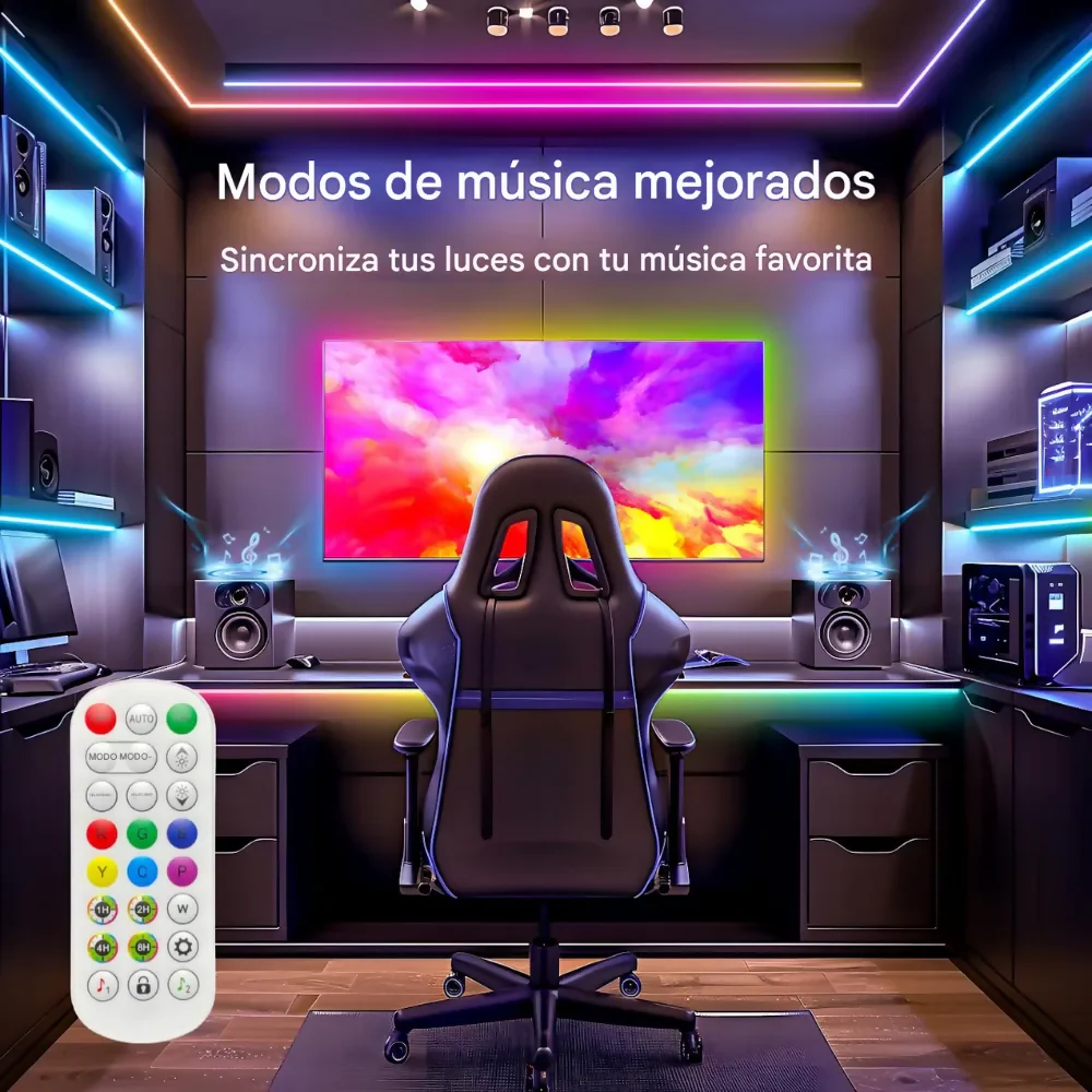 LUZ LUCES NAVIDAD NEÓN LED RGB RÍTMICA 10M WIFI CONTROL APP 110V - Image 4