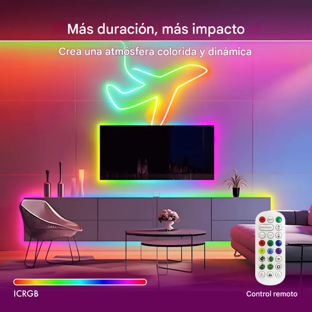 LUZ LUCES NAVIDAD NEÓN LED RGB RÍTMICA 10M WIFI CONTROL APP 110V - Image 7