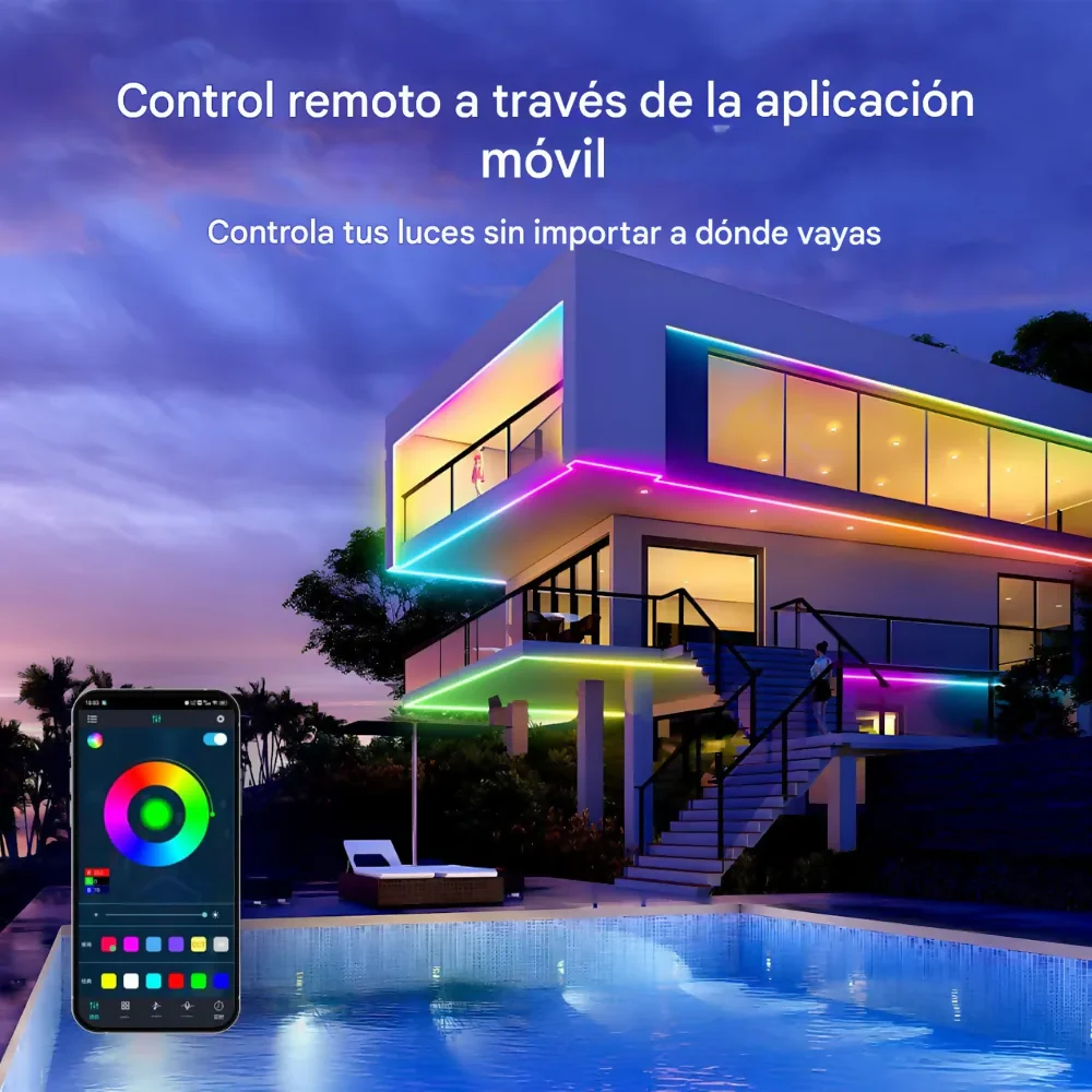 LUZ NAVIDAD NEÓN LED RGB 5 METROS RÍTMICA CONTROL REMOTO APP - Image 5
