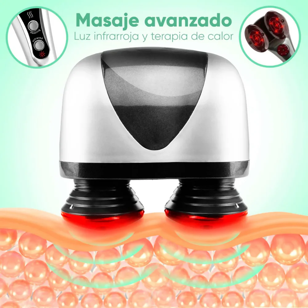 MASAJEADOR CORPORAL TÉRMICO DE DOBLE CABEZA CON INFRARROJO, ALIVIA DOLORES MUSCULARES Y TENSIÓN, IDEAL PARA ESPALDA, PIERNAS Y CUELLO, USO EN CASA. - Image 4
