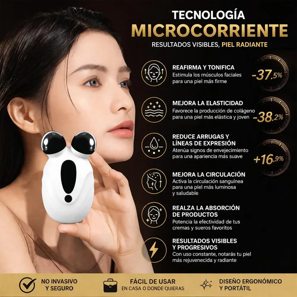MASAJEADOR FACIAL CON TECNOLOGÍA EMS ANTIARRUGAS Y COLÁGENO - Image 5