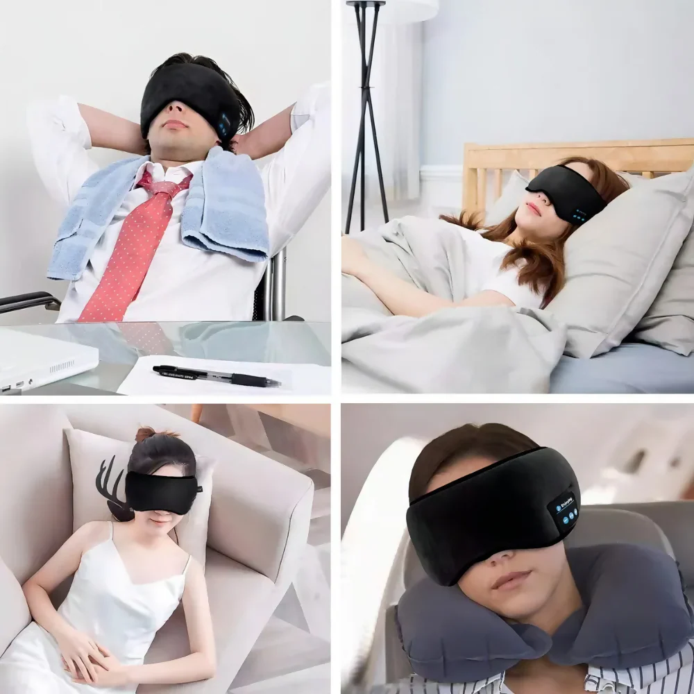 MÁSCARA PARA DORMIR MIDY CON AURICULARES BLUETOOTH INALÁMBRICOS GRIS OSCURO - Image 5