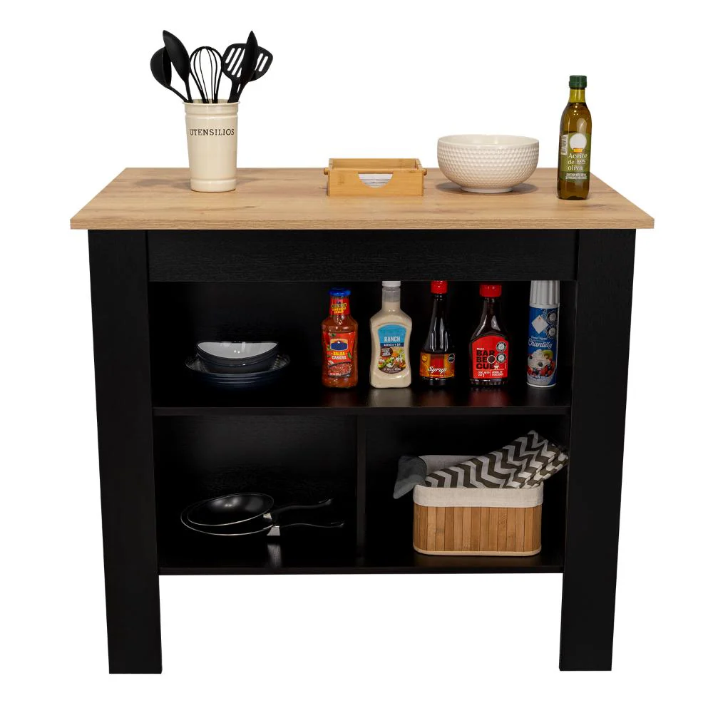 BARRA DE COCINA CALA, WENGUE Y CAFÉ CLARO, CON AMPLIA SUPEICIE EN LA MESA    ZF - Image 2