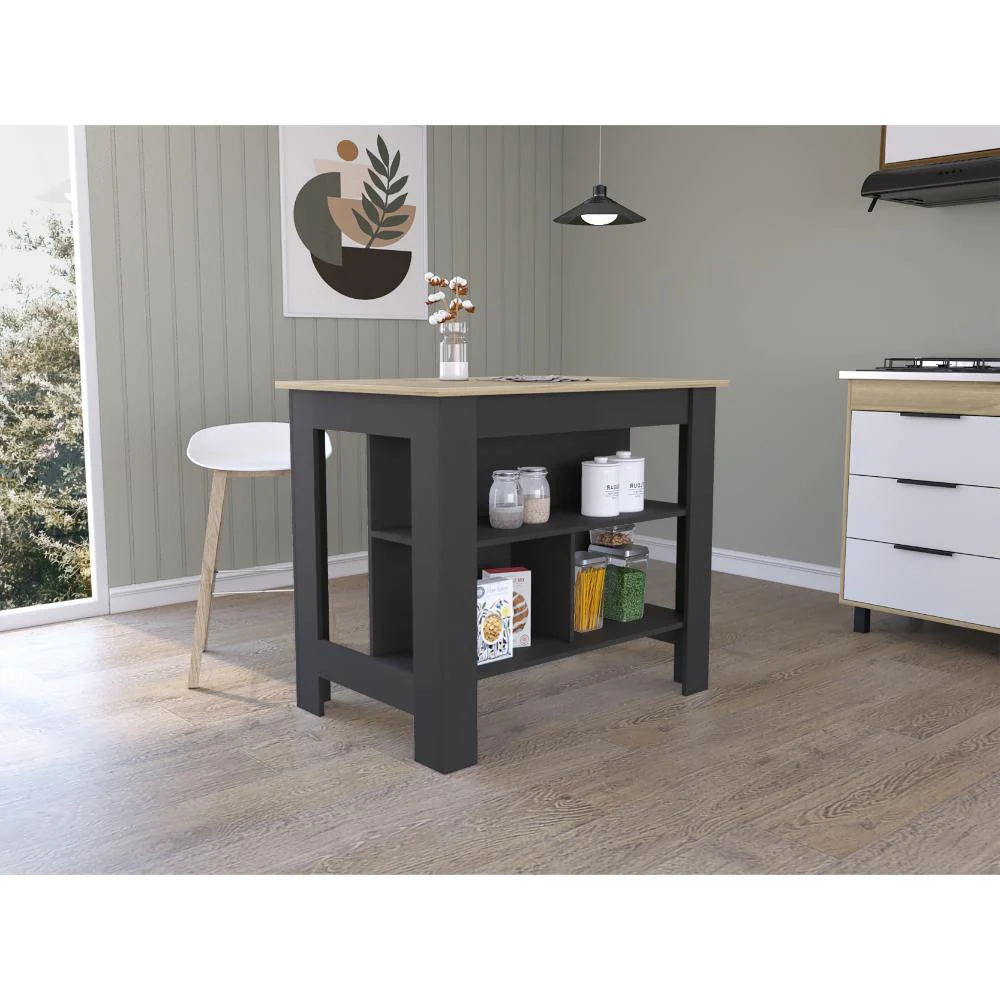 BARRA DE COCINA CALA, WENGUE Y CAFÉ CLARO, CON AMPLIA SUPEICIE EN LA MESA    ZF - Image 3