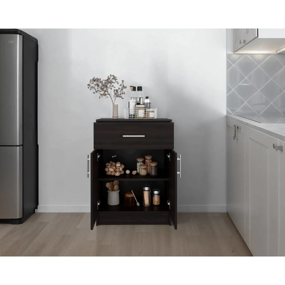 Mesa Auxiliar de Cocina Mayorca, Kronos Nogal, con espacio para guardar insumos ZF - Image 6