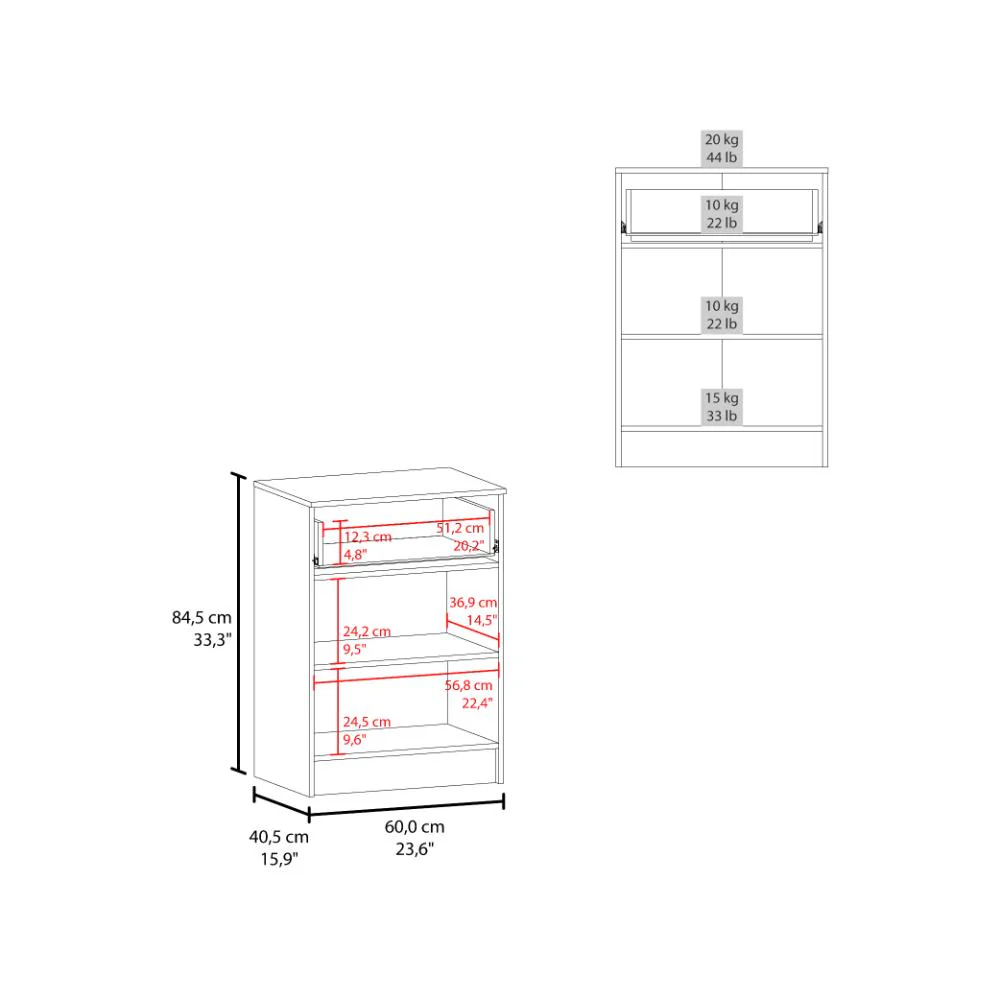 Mesa Auxiliar de Cocina Mayorca, Kronos Nogal, con espacio para guardar insumos ZF - Image 7