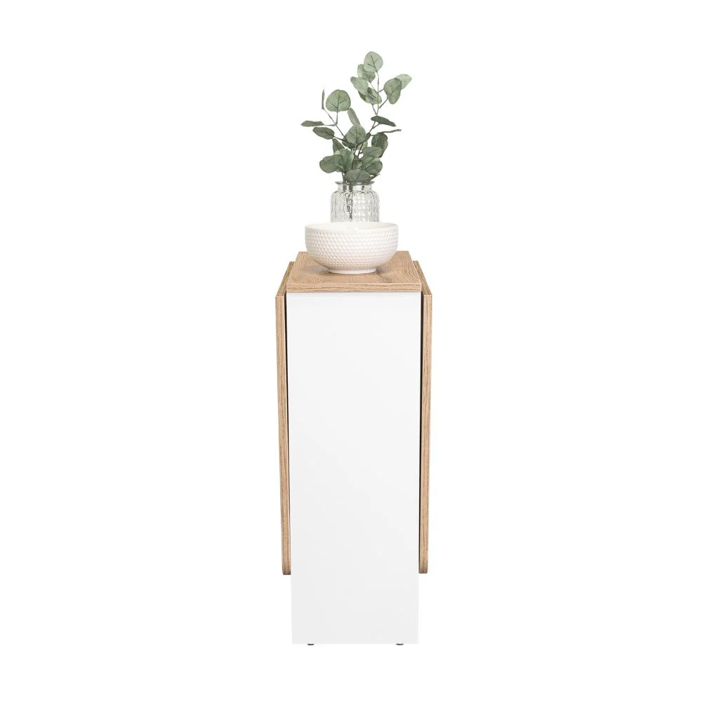 MESA AUXILIAR DE COCINA PLEGABLE MERIDA, BLANCO Y MACADAMIA, CON AMPLIA SUPERFICIE - Image 4