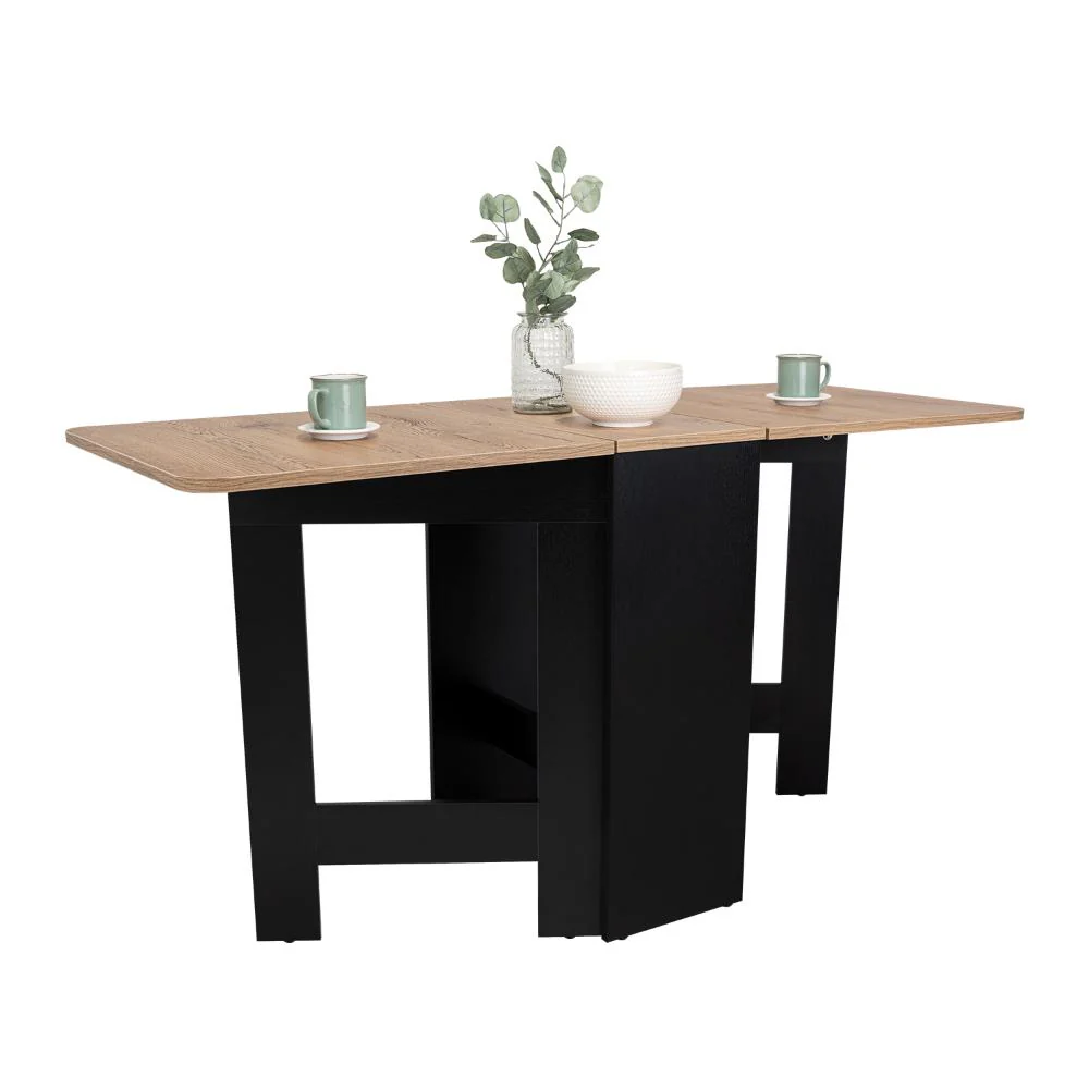 MESA AUXILIAR DE COCINA PLEGABLE MERIDA, WENGUE Y MACADAMIA, CON AMPLIA SUPERFICIE - Image 5