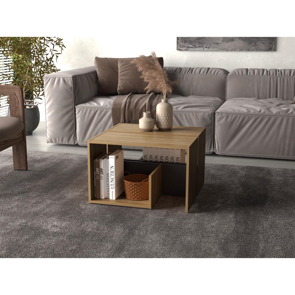 MESA AUXILIAR EVERT, FRESNO EUROPEO Y WENGUE, CON DISEÑO MODERNO Y ESPACIO PARA UBICAR OBJETOS - Image 8
