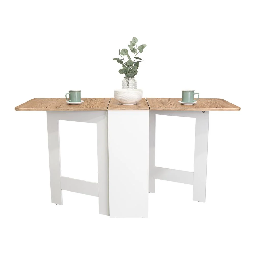 MESA AUXILIAR GALETY, BLANCO Y MACADAMIA, CON CAPACIDAD PARA SEIS PUESTOS ZF