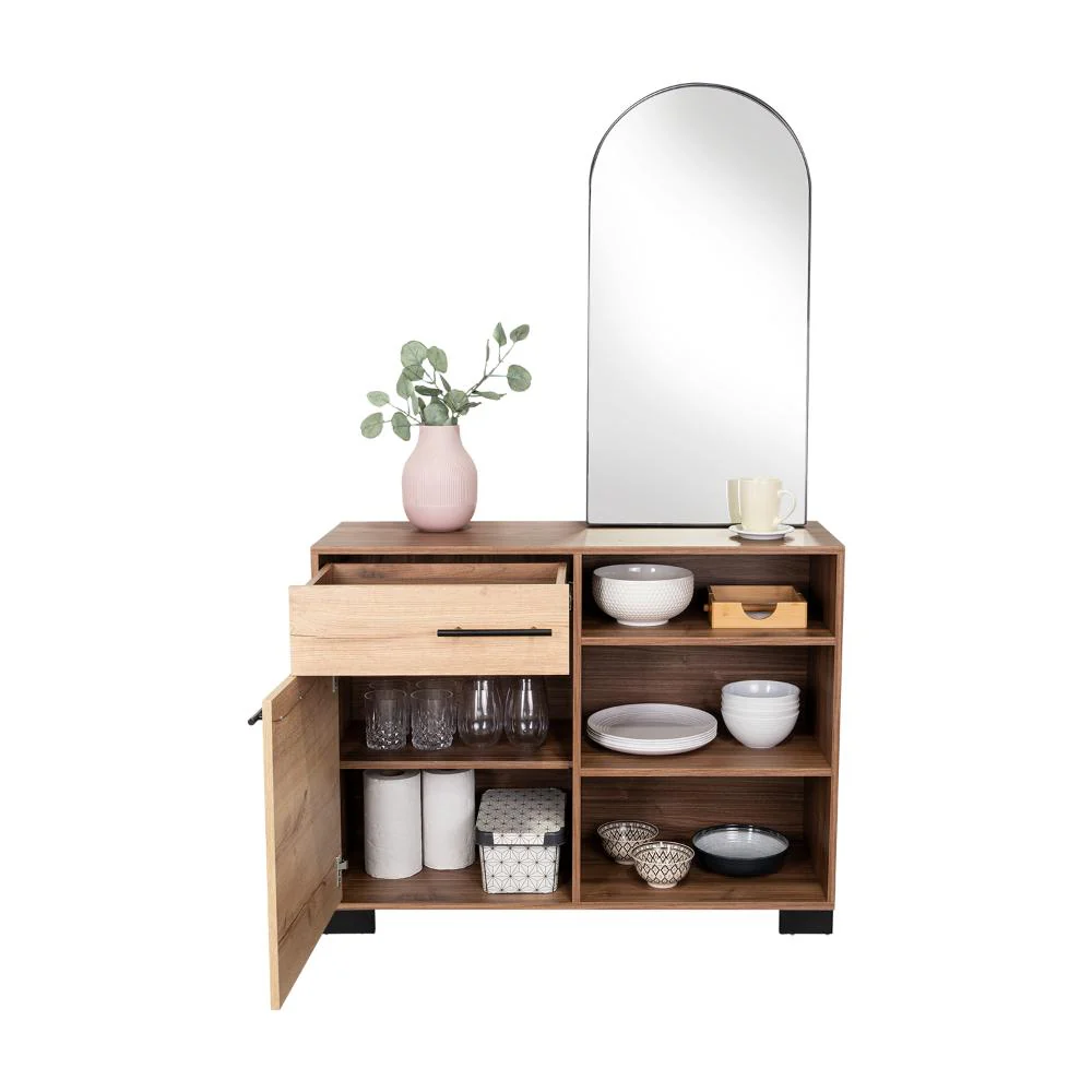 MESA AUXILIAR MARSELLA, CASTAÑO, CON CAJÓN CON RIEL EXTENSIÓN TOTAL Y UNA PUERTA BATIENTE - Image 4