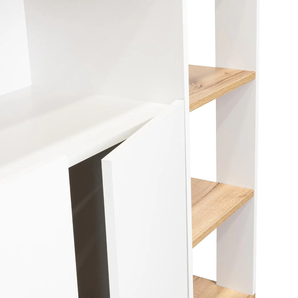 MESA AUXILIAR PONTE, BLANCO PERLA Y CAFÉ CLARO, CON AMPLIA SUPERFICIE EN LA MESA - Image 13