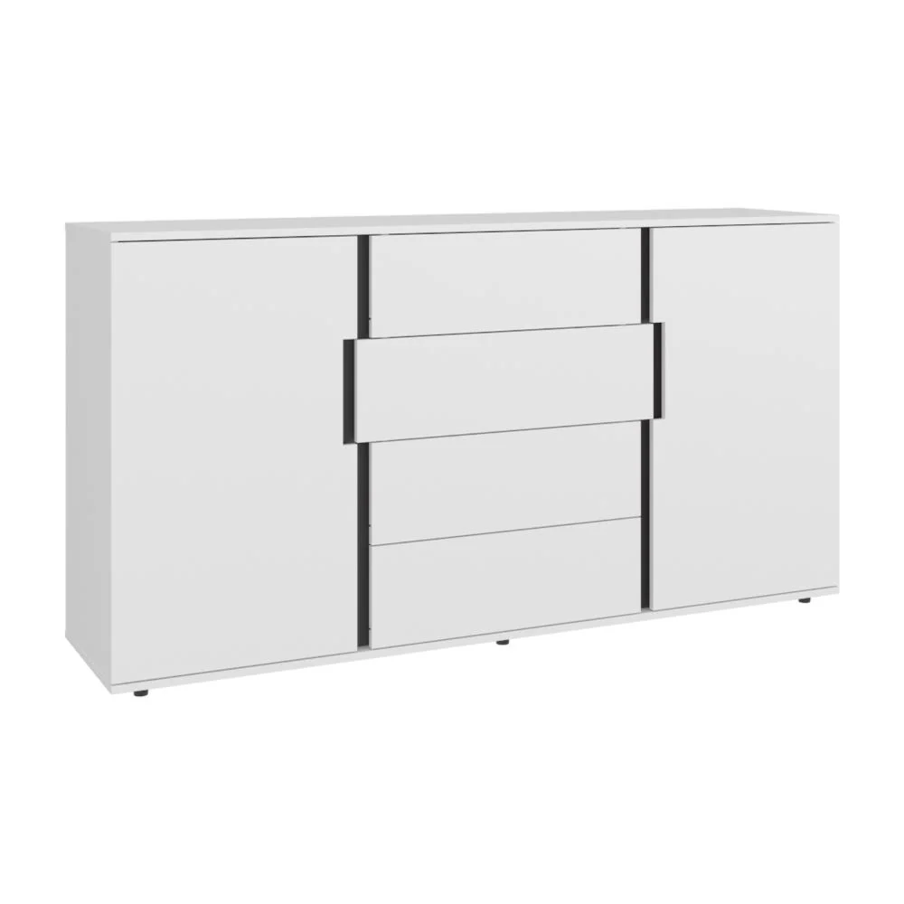 Mesa Auxiliar Recibidor Bisbee, Blanco Duqueza y Plomo, Con amplio espacio y Diseño moderno - Image 8
