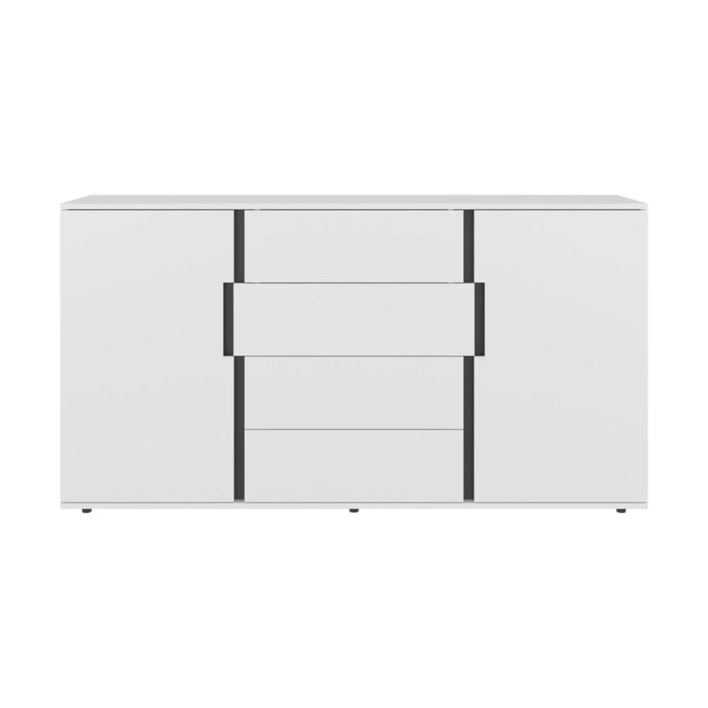Mesa Auxiliar Recibidor Bisbee, Blanco Duqueza y Plomo, Con amplio espacio y Diseño moderno - Image 9