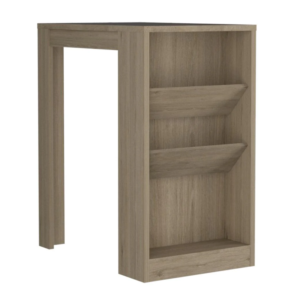 MESA DE BAR CELESTE, BEIGE, CON TRES ESTANTES PARA BOTELLAS - Image 4