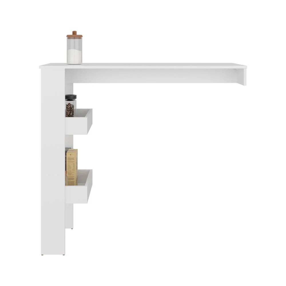 MESA DE BAR RAYO, BLANCO DUQUEZA, CON ESPACIO PARA COLOCAR OBJETOS DE BAR ZF - Image 2
