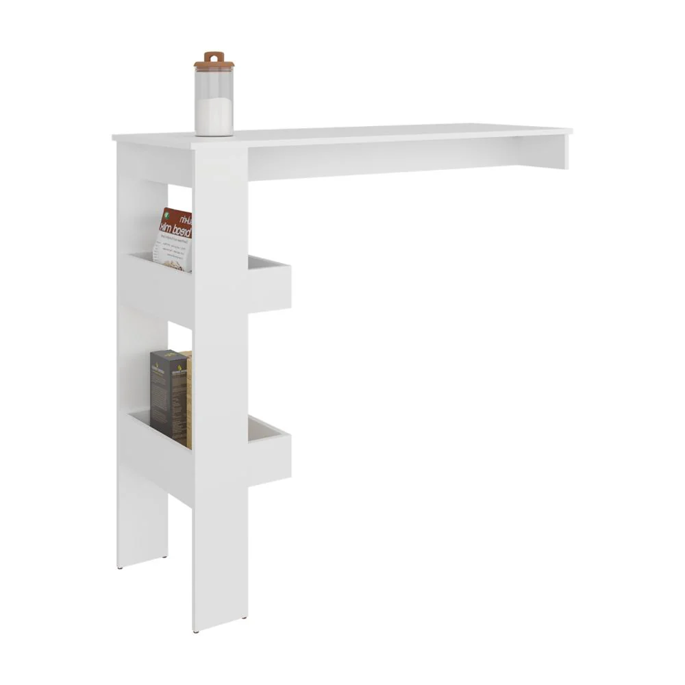 MESA DE BAR RAYO, BLANCO DUQUEZA, CON ESPACIO PARA COLOCAR OBJETOS DE BAR ZF - Image 3