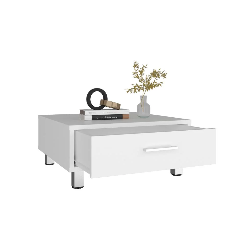 Mesa de Centro Ascher, Kronos Blanco, Con Un Cajón ZF - Image 2