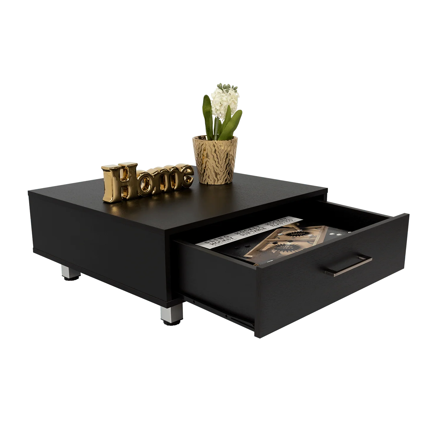 MESA DE CENTRO ASCHER, WENGUE, CON UN CAJÓN - Image 2