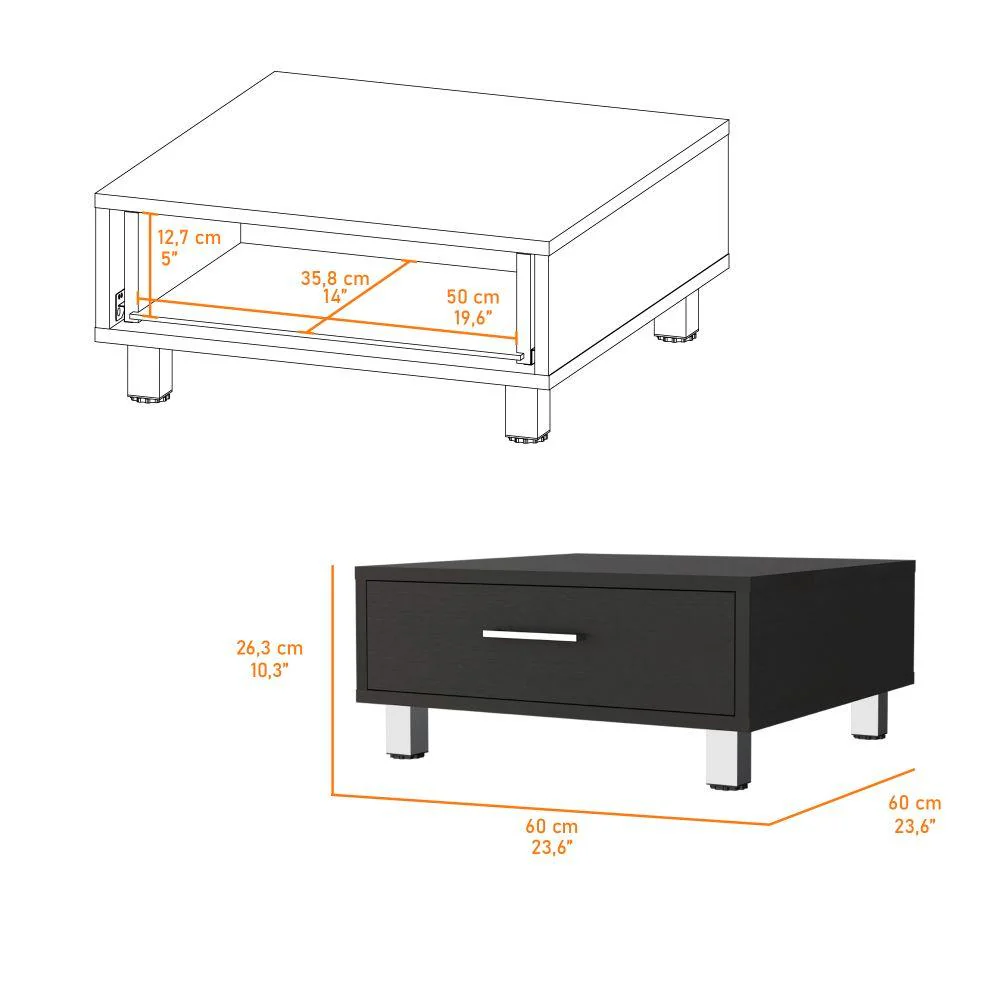MESA DE CENTRO ASCHER, WENGUE, CON UN CAJÓN    ZF - Image 6