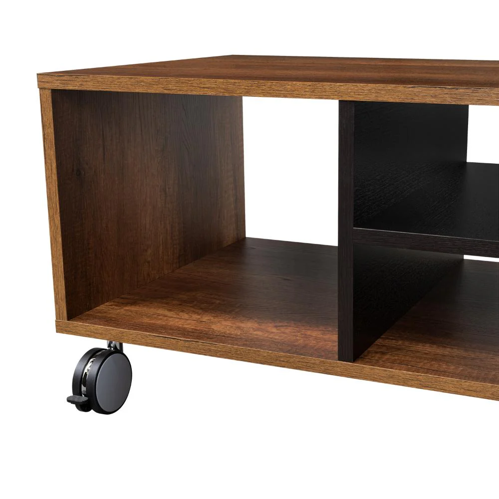 MESA DE CENTRO CLASIC, COBRE Y WENGUE, CON RODACHINAS EN NYLON PARA SU FÁCIL DESPLAZAMIENTO - Image 10