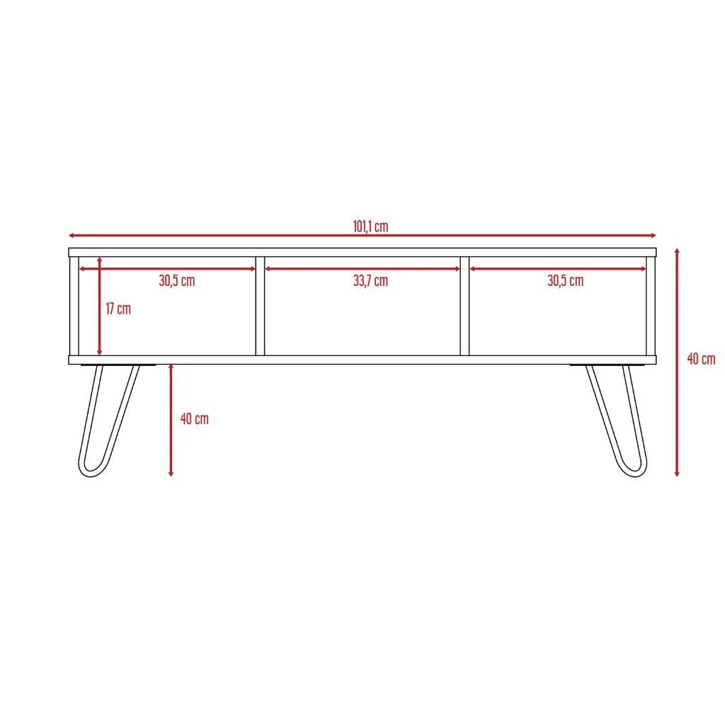 MESA DE CENTRO LARA, CAOBA Y BLANCO, CON AMPLIO ESPACIO Y PATAS DE ACERO - Image 11
