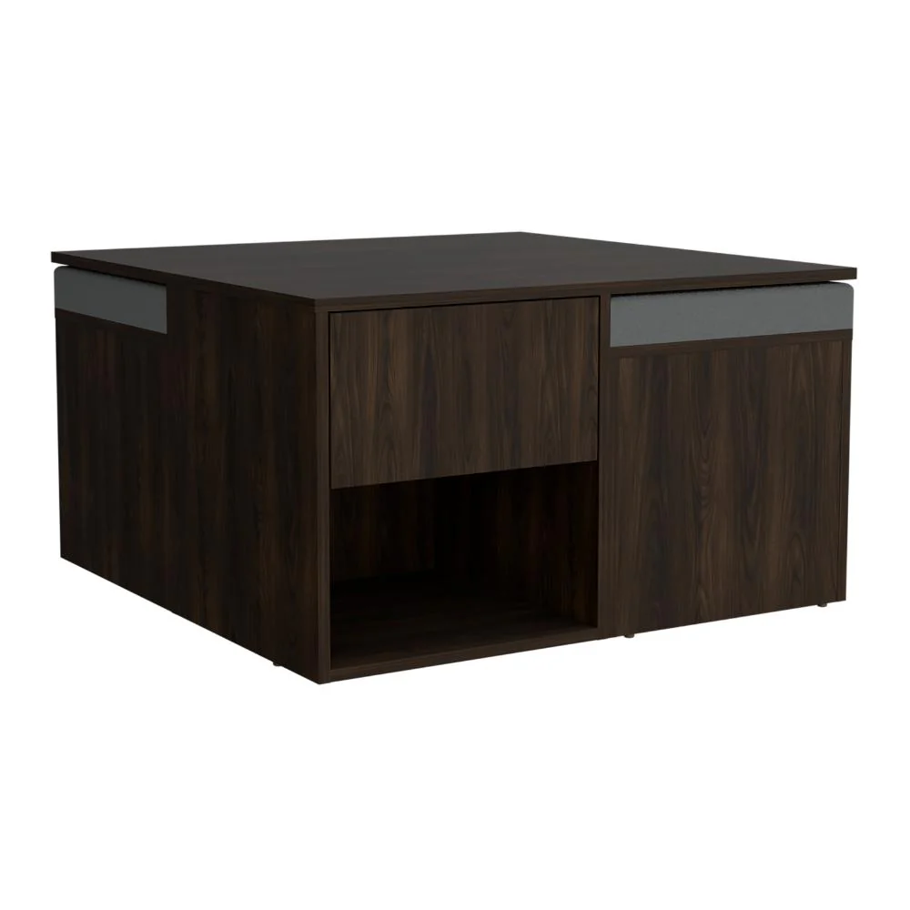 MESA DE CENTRO LUCIEN, NOGAL EUROPEO, CON ESPACIO PARA COLOCAR OBJETOS DECORATIVOS ZF - Image 6