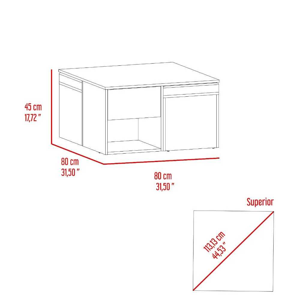MESA DE CENTRO LUCIEN, NOGAL EUROPEO, CON ESPACIO PARA COLOCAR OBJETOS DECORATIVOS ZF - Image 7