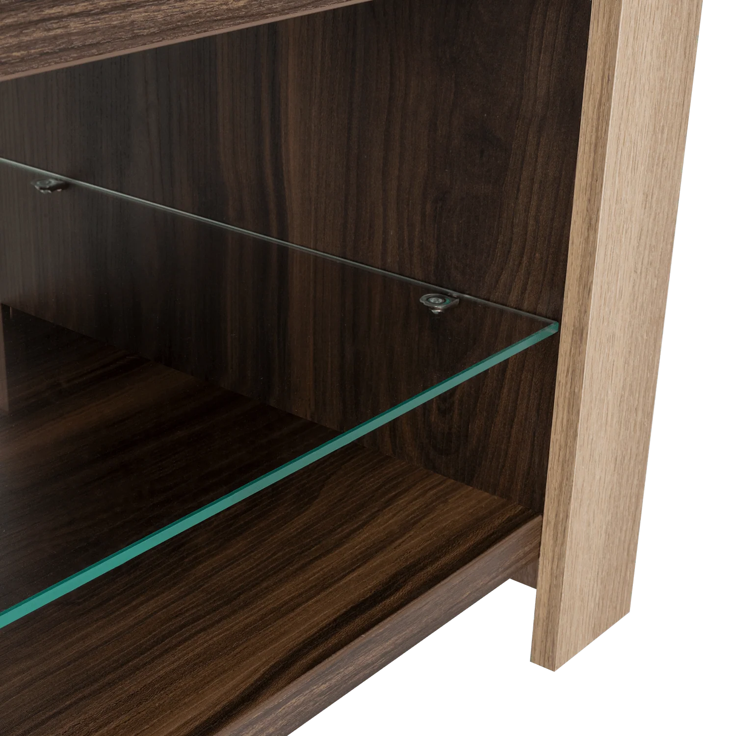MESA DE CENTRO MÁLAGA, CAOBA Y BEIGE, CON DOS ENTREPAÑOS INFERIORES - Image 6