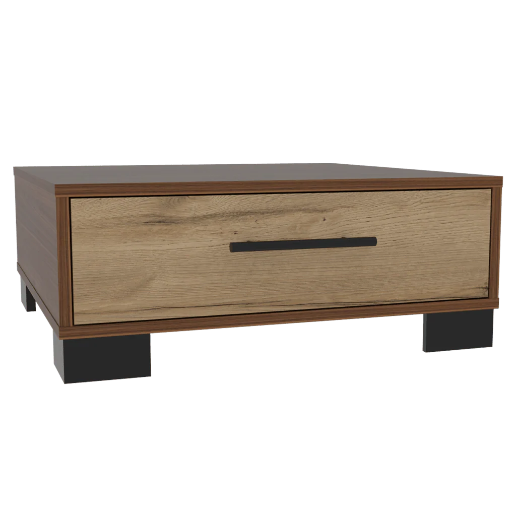 MESA DE CENTRO MARSEL, CASTAÑO Y CAFÉ CLARO, CON UNA PUERTA ABATIBLE - Image 5