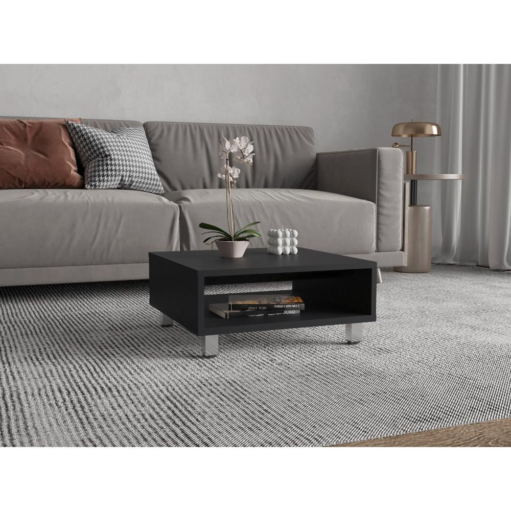 MESA DE CENTRO PITY, WENGUE, CON PATAS EN ACERO CROMADO ZF - Image 3