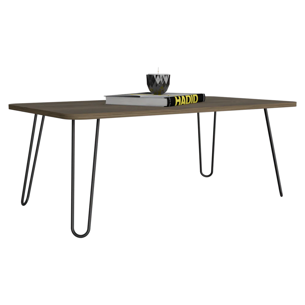 MESA DE CENTRO RONY, NOGAL, IDEAL PARA CUATRO PUESTOS
