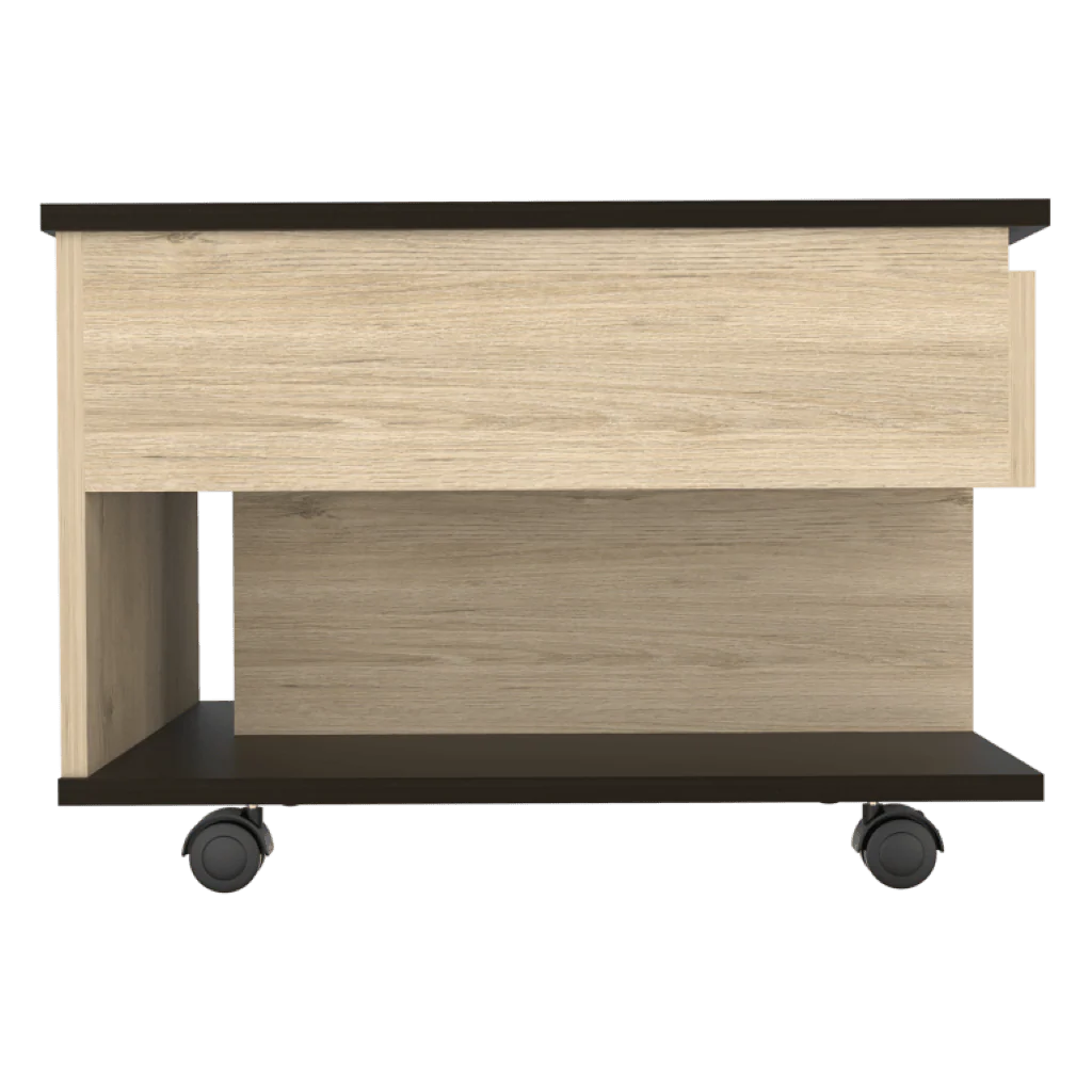MESA DE CENTRO SALENTO, BEIGE Y WENGUE, CON UN CAJÓN INTERNO MULTIUSOS - Image 5