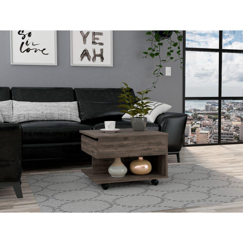 MESA DE CENTRO SALENTO, NOGAL, CON ESPACIO EXTENSIBLE Y RODACHINAS DE ENO ZF - Image 3