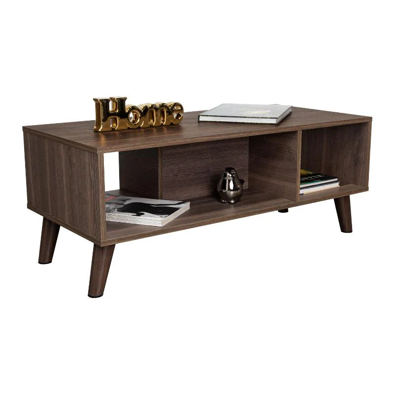 MESA DE CENTRO TARGERYEN, CHOCOLATE, CON AMPLIOS ESPACIOS PARA UBICAR OBJETOS