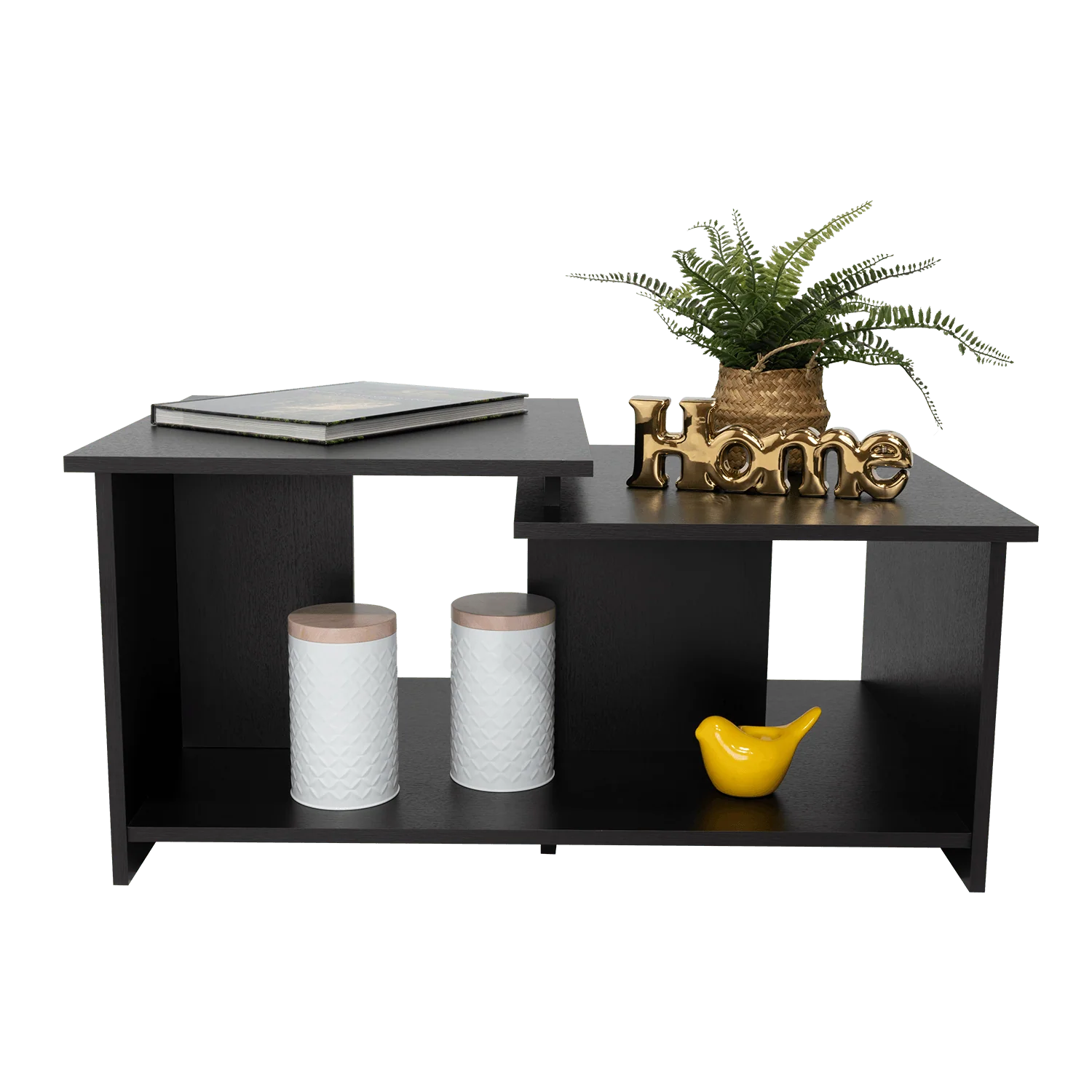 MESA DE CENTRO THINY, WENGUE, CON VARIEDAD DE ENTREPAÑOS - Image 3