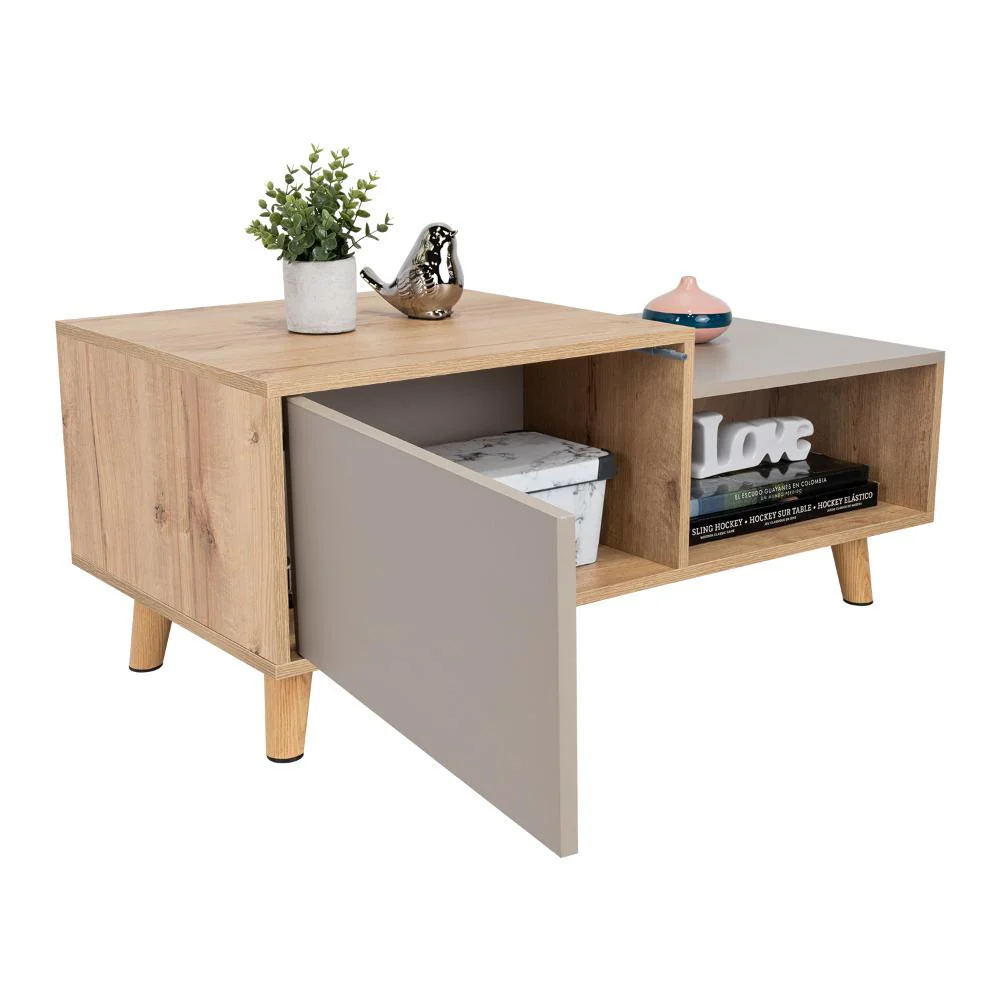 MESA DE CENTRO TRUENO, CAFÉ CLARO Y COCOA, CON AMPLIO ESPACIO IDEAL PARA UBICAR DECORACIONES - Image 2