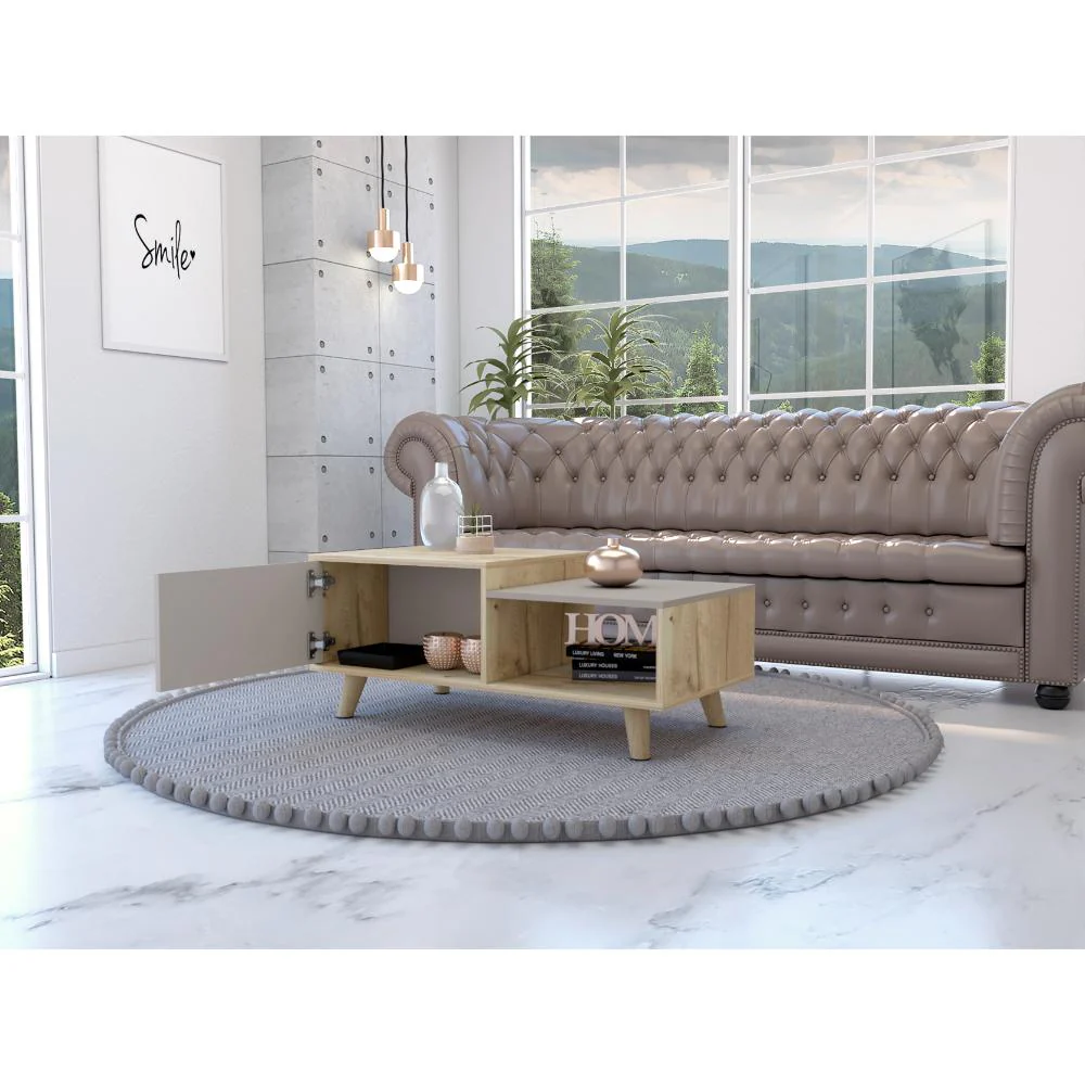 MESA DE CENTRO TRUENO, CAFÉ CLARO Y COCOA, CON AMPLIO ESPACIO IDEAL PARA UBICAR DECORACIONES - Image 8