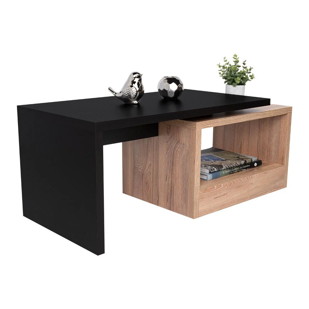 MESA DE CENTRO WESLEY, WENGUE Y MIEL, CON AMPLIO ESPACIO IDEAL PARA UBICAR DECORACIONES - Image 2