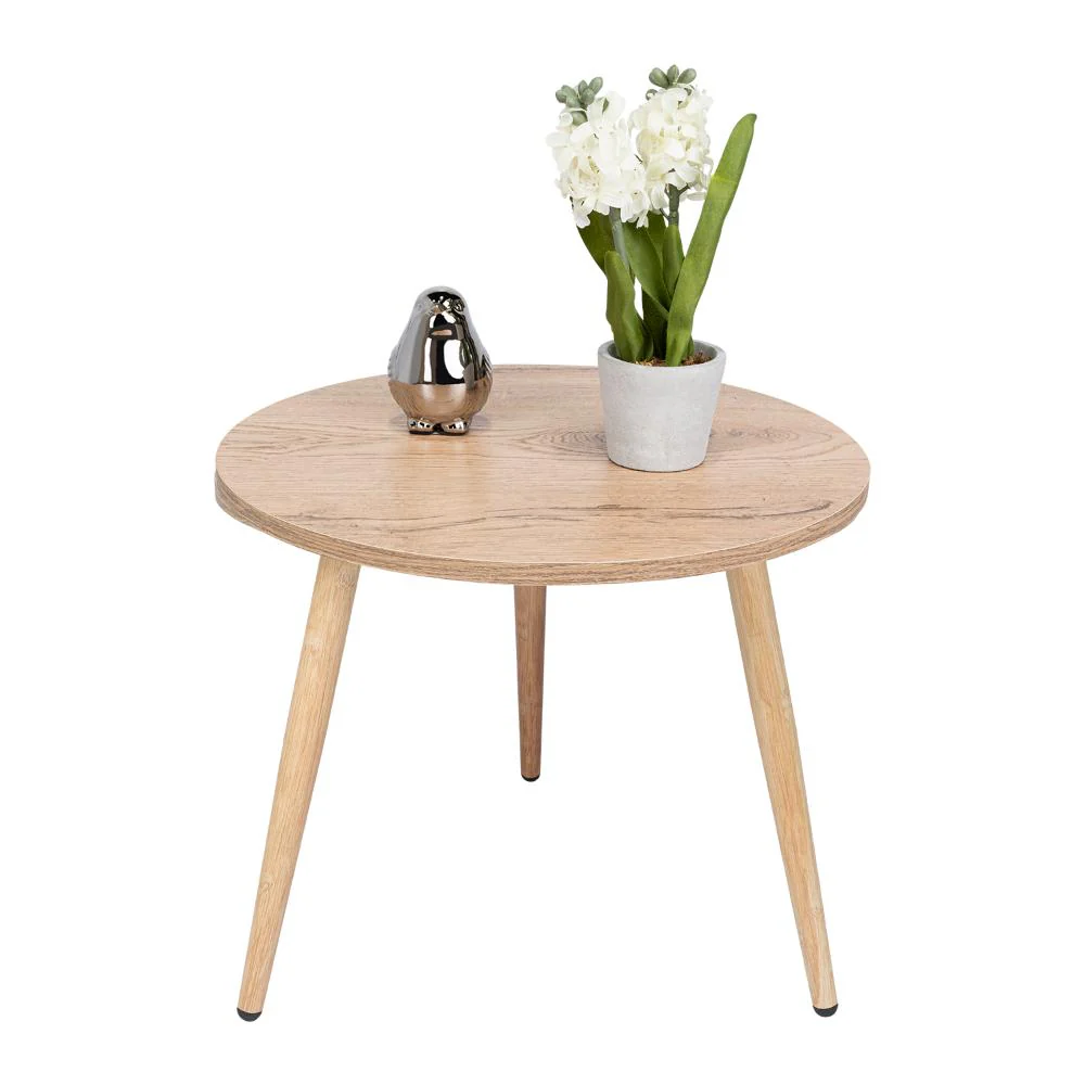 MESA DE CENTRO ZOHI, MACADAMIA, CON DISEÑO REDONDO