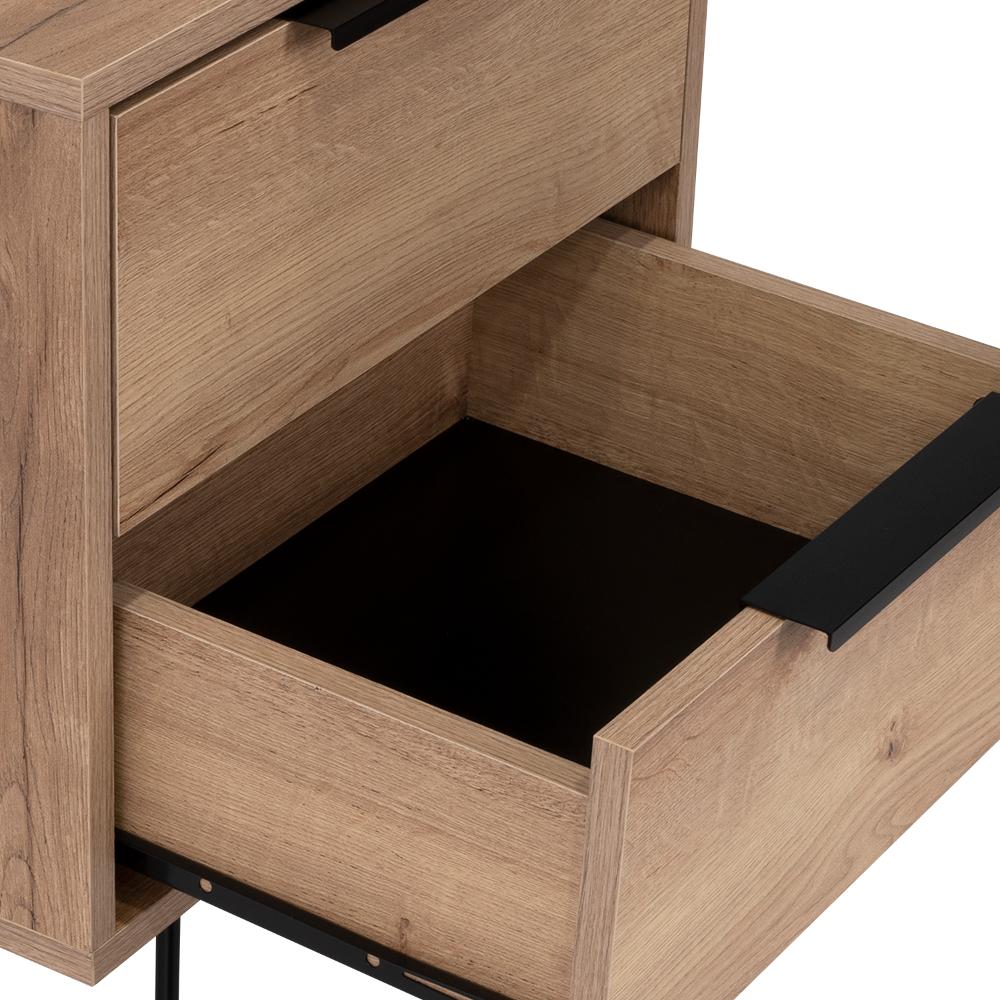 MESA DE NOCHE ALI, CAFÉ CLARO Y WENGUE, CON DOS CAJONERAS ZF - Image 9