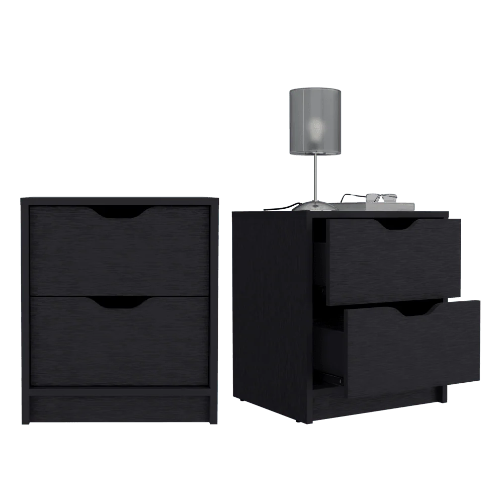 MESA DE NOCHE BRASILIA,WENGUE, CON DISEÑO PRACTICO, FUNCIONAL Y MODERNO X2